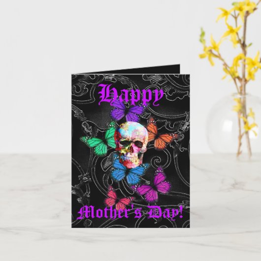 Hübsche Schädelmütter Karte (Gelbe Blume)