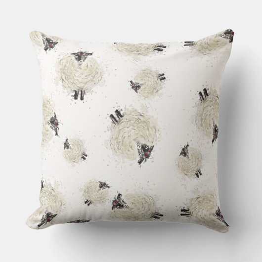 Hübsche Schafe Kissen (Vorderseite)