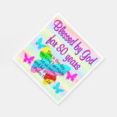 HÜBSCHE SCHALTFLÄCHE 80. GEBURTSTAG NAPKINS SERVIETTE (Ecke)