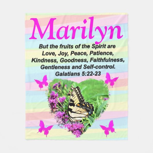 HÜBSCHE SCHALTFLY GALATIANS 5:22 KUSTOM BLANKET FLEECEDECKE (Vorderseite)