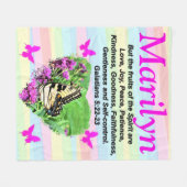 HÜBSCHE SCHALTFLY GALATIANS 5:22 KUSTOM BLANKET FLEECEDECKE (Vorderseite (Horizontal))