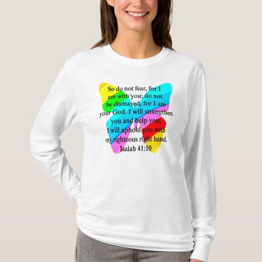 HÜBSCHE SCHALTFLY ISAIAH 41:10-DESIGN T-Shirt (Vorderseite)