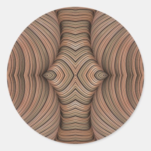 ~ Hübsche Schattierungen des braunen Fraktals ~ Runder Aufkleber (Vorderseite)