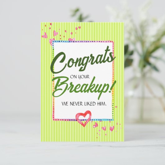 Hübsche Scheidung oder Zusammenbruch Herzlichen Gl Dankeskarte (Stehend Vorderseite)