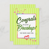 Hübsche Scheidung oder Zusammenbruch Herzlichen Gl Dankeskarte (Vorne/Hinten)