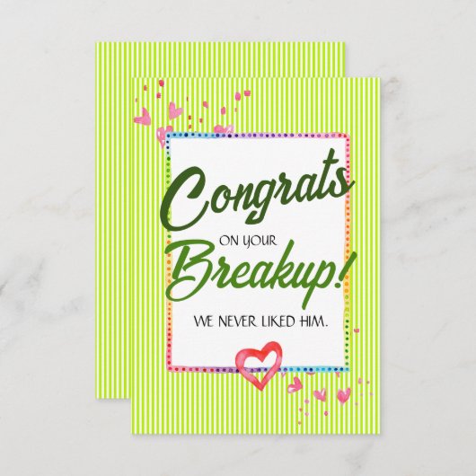 Hübsche Scheidung oder Zusammenbruch Herzlichen Gl Dankeskarte (Vorne/Hinten)