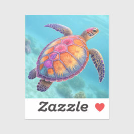 Hübsche Schildkröte Aufkleber