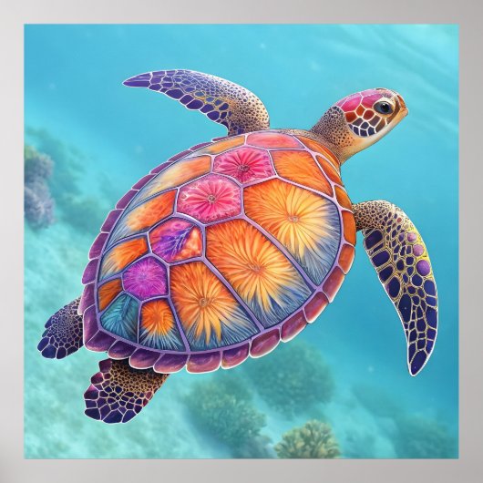 Hübsche Schildkröte Poster (Vorne)