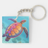 Hübsche Schildkröte Schlüsselanhänger (Rückseite)