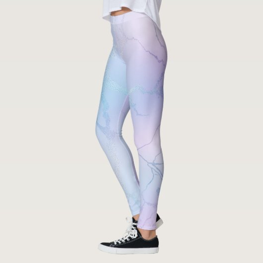 Hübsche schimmernde Pastel Lavender Blue Pink Leggings (Links)