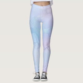 Hübsche schimmernde Pastel Lavender Blue Pink Leggings