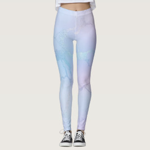 Hübsche schimmernde Pastel Lavender Blue Pink Leggings