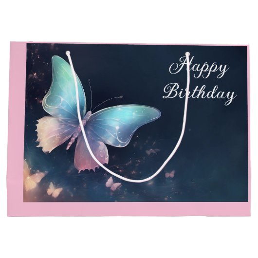 Hübsche Schimmertasche Große Geschenktüte (Rückseite)