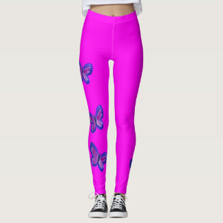 Hübsche Schmetterlinge auf hellrosa Leggings