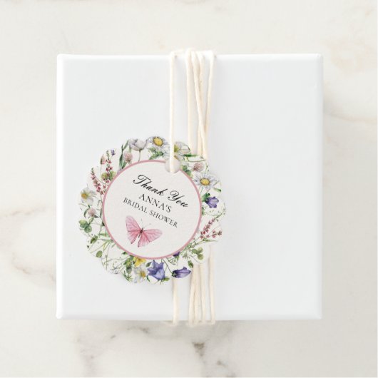 Hübsche Schmetterlinge Blume Brautparty Geschenkanhänger (Beispiel)