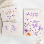 Hübsche Schmetterlinge Blumenkohl Brautparty Dankeskarte