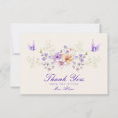 Hübsche Schmetterlinge Blumenkohl Brautparty Dankeskarte (Vorderseite)