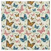 Hübsche Schmetterlinge Botanisches Muster Stoff (Muster)