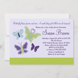 Hübsche Schmetterlinge Butterfly Baby Dusche laden Einladung