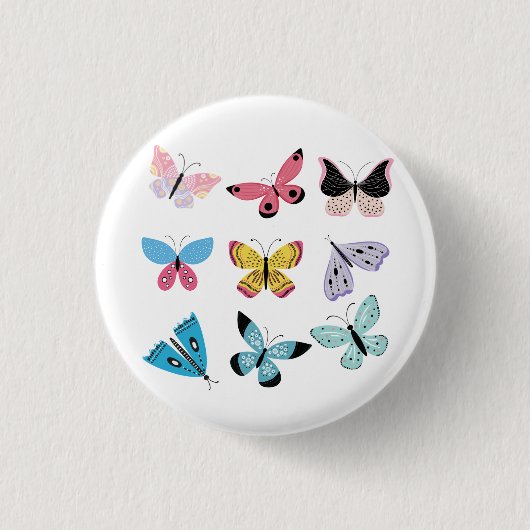 Hübsche Schmetterlinge Button (Vorderseite)