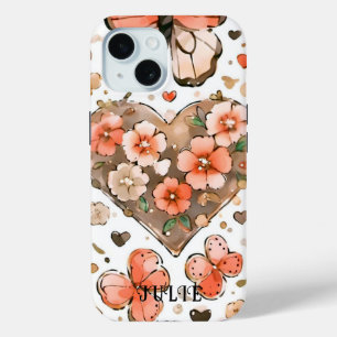 Hübsche Schmetterlinge, Herzen und Blume Individue Case-Mate iPhone Hülle