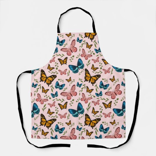 Hübsche Schmetterlinge im Gartenmuster Schürze (Vorderseite)
