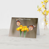 Hübsche Schmetterlinge Jubiläumsgrüßkarte Karte (Gelbe Blume)