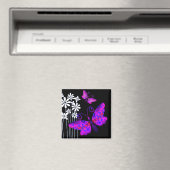 "Hübsche Schmetterlinge" (lila) von Cheryl Daniels Magnet (In Situ (Geschirrspüler))