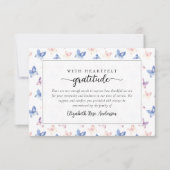 Hübsche Schmetterlinge Lilac Blue Beileid Beerdigu Dankeskarte (Vorderseite)