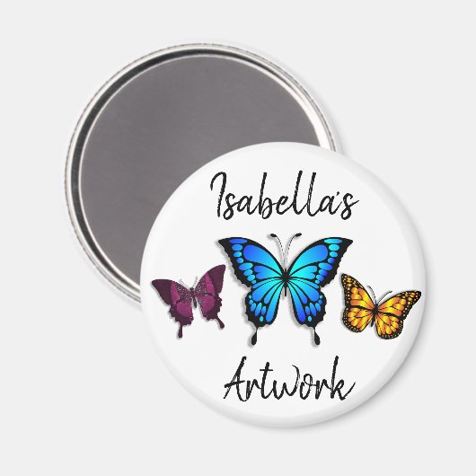 Hübsche Schmetterlinge Personalisierter Name Magnet (Vorderseite/Rückseite)