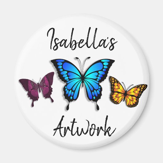 Hübsche Schmetterlinge Personalisierter Name Magnet (Vorne)