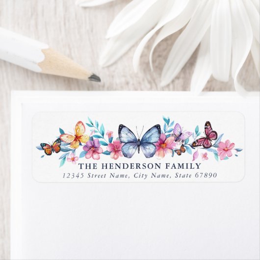 Hübsche Schmetterlinge Rücksendeadressen-Aufkleber (Insitu)