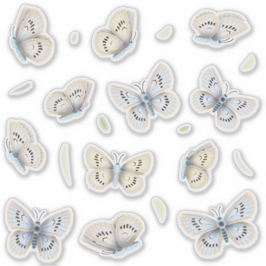 Hübsche Schmetterlinge Transparentes Fenster & Spi Aufkleber (Vorderseite)