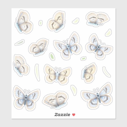 Hübsche Schmetterlinge Transparentes Fenster & Spi Aufkleber (Blatt)