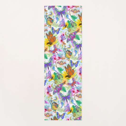 Hübsche Schmetterlinge und Blume Yogamatte (Vorderseite)
