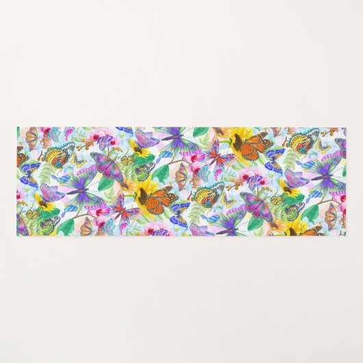 Hübsche Schmetterlinge und Blume Yogamatte (Vorderseite (Horizontal))