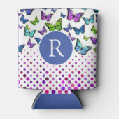 Hübsche Schmetterlinge und Dots Monogramm Dosenkühler (Vorderseite)
