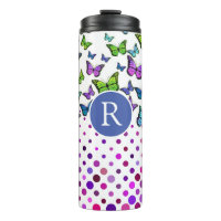 Hübsche Schmetterlinge und Dots Monogramm