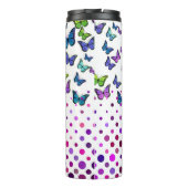 Hübsche Schmetterlinge und Dots Monogramm Thermosbecher (Rückseite)