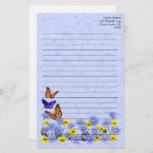 Hübsche Schmetterlinge und Frühlingsgarten von Dai Briefpapier (Vorne/Hinten)