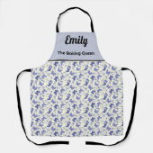 Hübsche Schmetterlingsblauer und Weißblauer Schürz Schürze (Vorderseite)