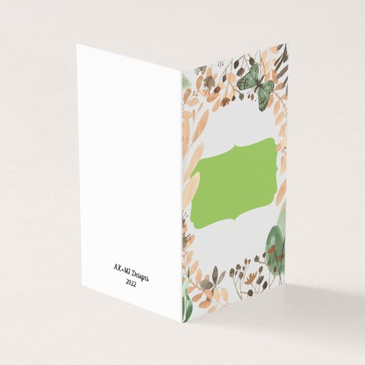 Hübsche Schmetterlingskarte im Inneren der Grußkar (Vorderseite)