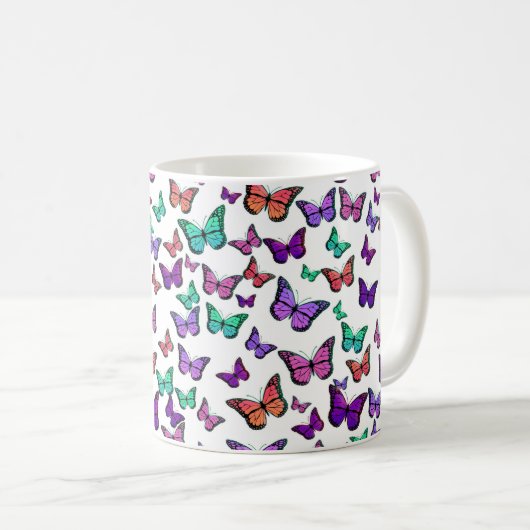 Hübsche Schmetterlingsmuster Kaffeetasse (VorderseiteRechts)