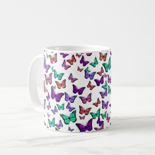 Hübsche Schmetterlingsmuster Kaffeetasse (Vorderseite Links)