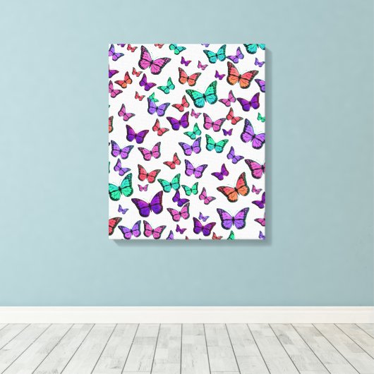 Hübsche Schmetterlingsmuster Leinwanddruck (Insitu (Holzboden))