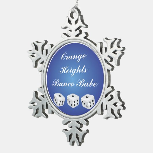 Hübsche Schneeflocke Bunco Schneeflocken Zinn-Ornament (Rechts)