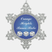 Hübsche Schneeflocke Bunco Schneeflocken Zinn-Ornament (Vorderseite)