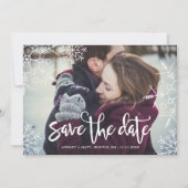 Hübsche Schneeflocken | Benutzerdefiniertes Foto | Save The Date (Vorderseite)