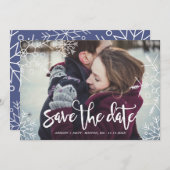 Hübsche Schneeflocken | Benutzerdefiniertes Foto | Save The Date (Vorne/Hinten)