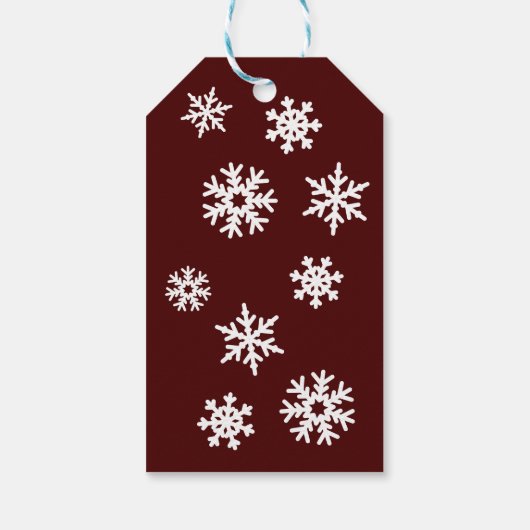 Hübsche Schneeflocken Burgund Personalisierter Nam Geschenkanhänger (Rückseite)